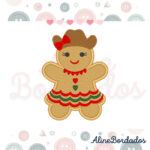 Matriz de Bordado Biscoito de Natal Cowgirl