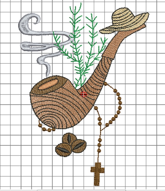 cachimbo Matriz de Bordado Cachimbo Preto Velho Rippled - Image 1