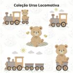 Matrizes de Bordado Coleção Urso Locomotiva - Image 2