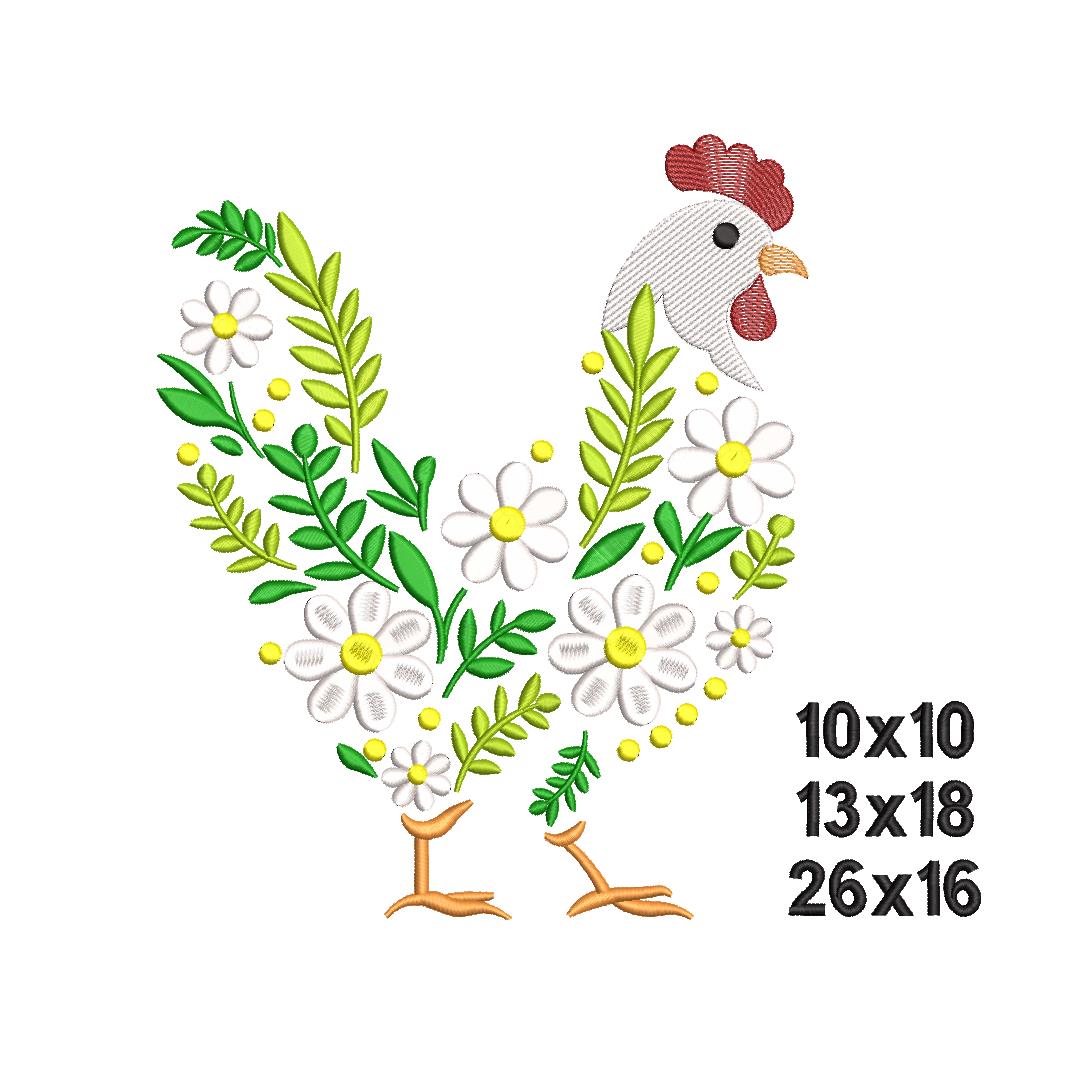 galinha-floral-margarida Matriz Galo Floral Margarida - Imagem 1