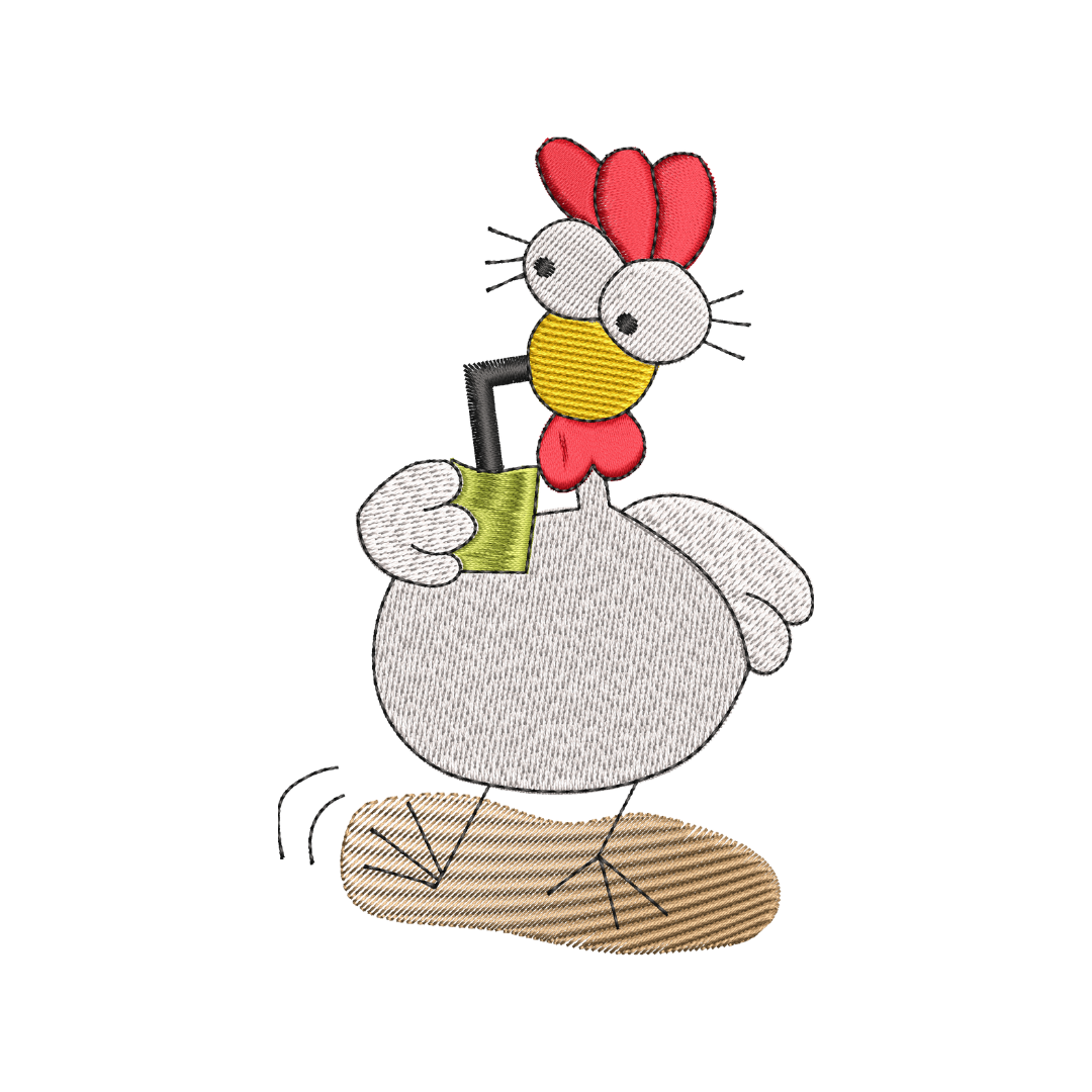 galo com copo 2 Matriz para Bordado Galo com Copo - Festa no Galinheiro - Imagem 1