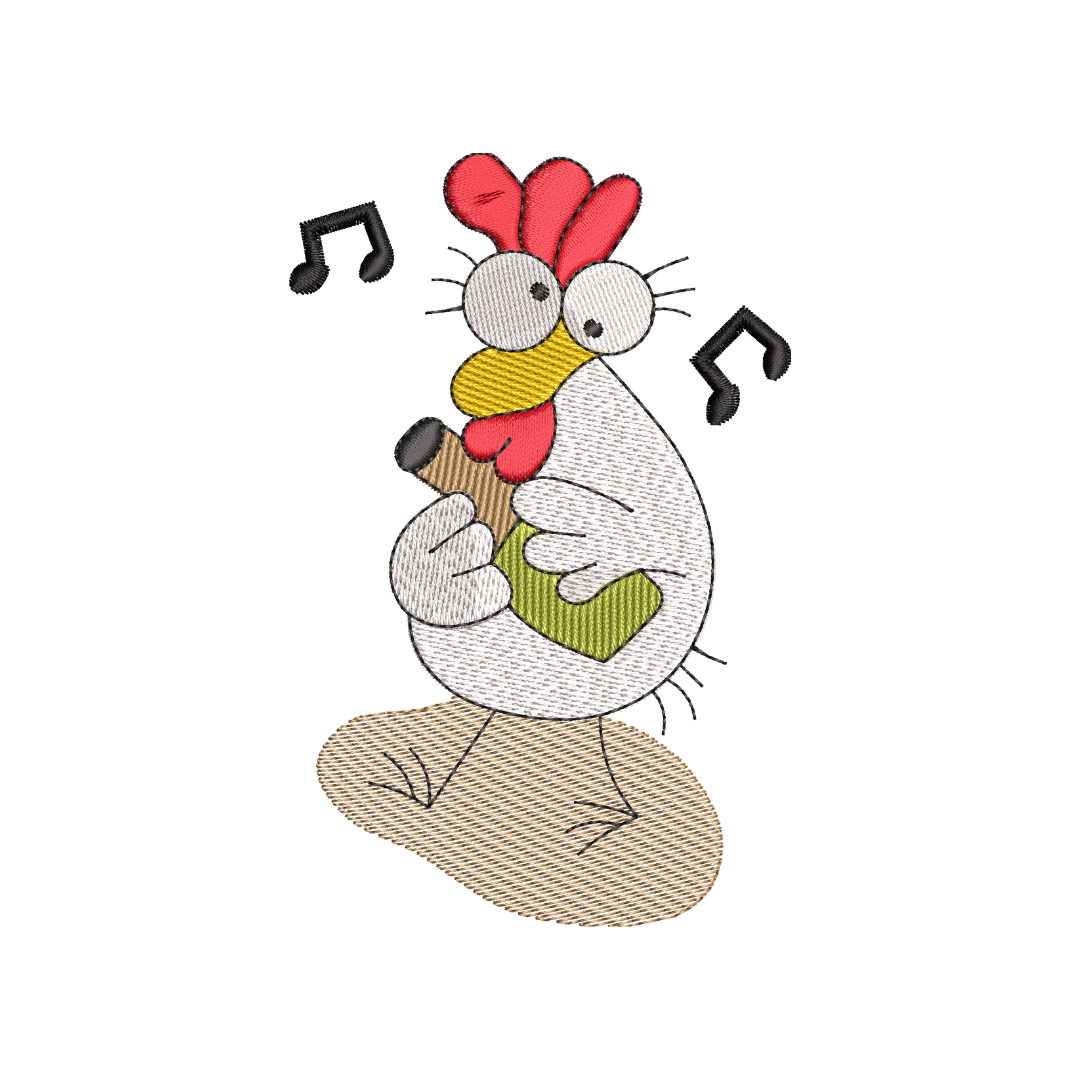 galo com garrafa 2 Matriz para Bordado Galo com Garrafa - Festa no Galinheiro - Image 1