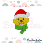 Matriz de Bordado Cachorro Golden Retriever Natal