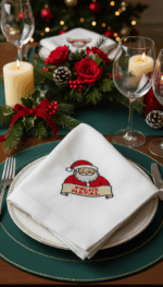 Matriz de Bordado Papai Noel Faixa Feliz Natal - Imagem 3