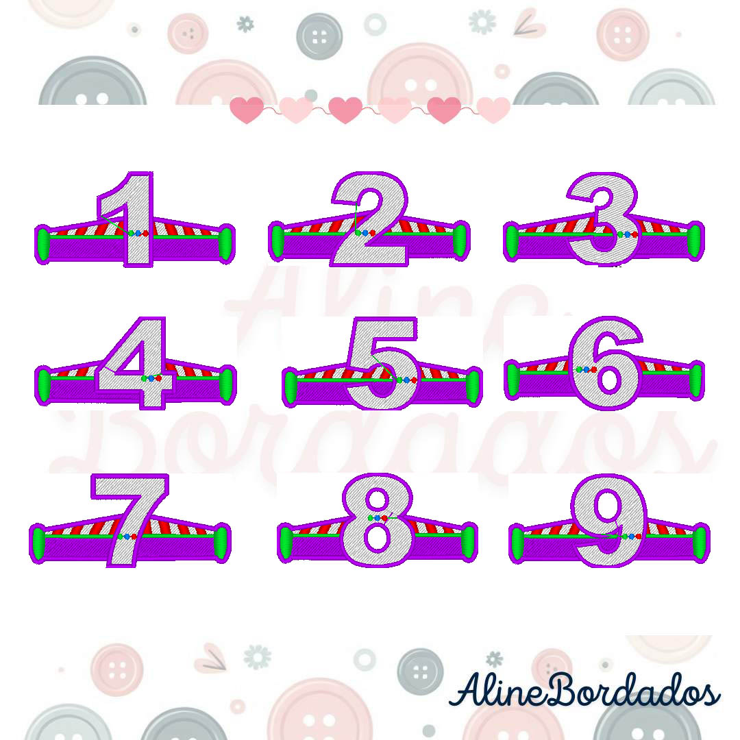 CΓ³pia de Enila Designs - 1 Matrizes de Bordado NΓΊmeros Buzz - Image 1