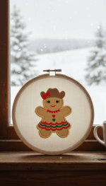 Matriz de Bordado Biscoito de Natal Cowgirl - Imagem 2