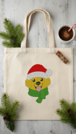 Matriz de Bordado Cachorro Golden Retriever Natal - Imagem 3