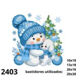 Matriz de bordado boneco de neve 002