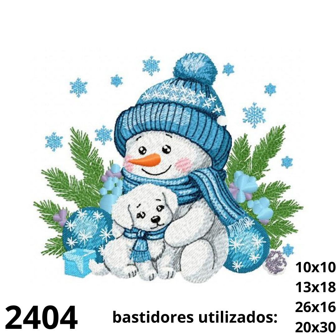 2404 Matriz de bordado boneca de neve 001 - Imagem 1