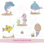 Coleção de Matrizes para Bordado Fundo do Mar