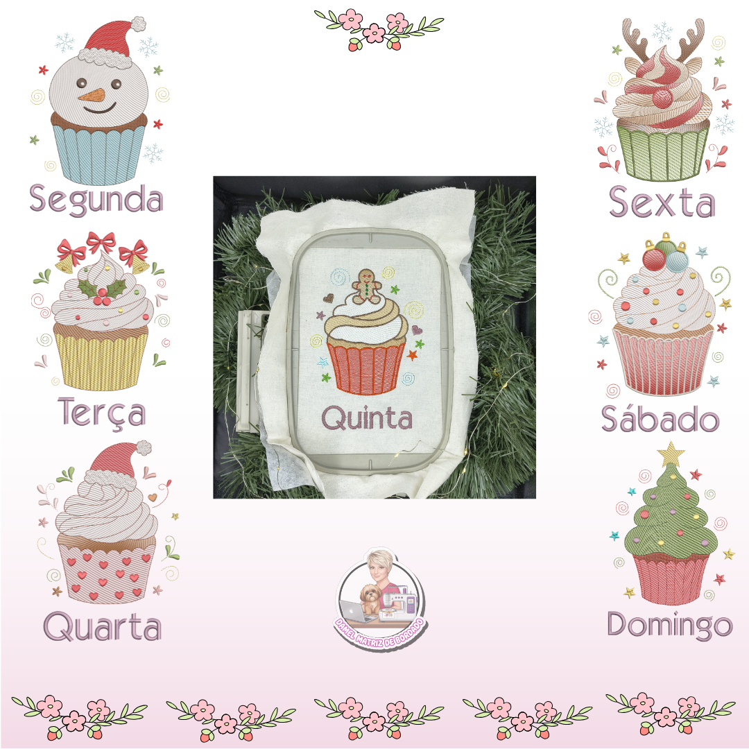 Coleção Semaninha Cupcakes Natalinos Bazar (1) Coleção Semaninha Cupcakes Natalinos - Imagem 1