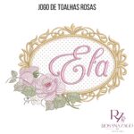 JOGO DE TOALHAS ROSAS - Imagem 3