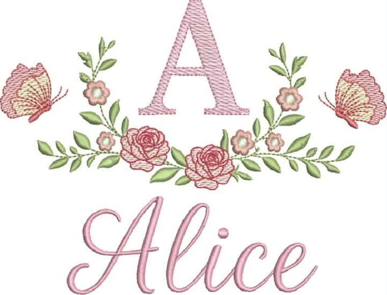 a alice Matriz de Bordado Moldura Delicada - Imagem 1