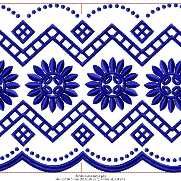 Matriz de ponto costura, cm corte para detalhe vasado.
