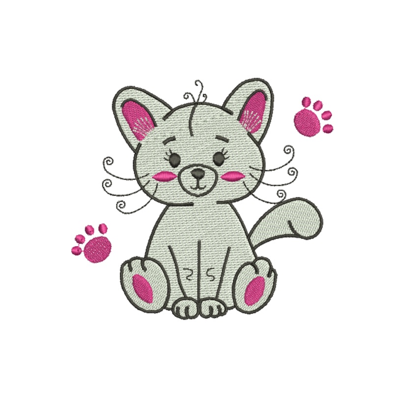 gatinho Matriz de Bordado Gatinho - Programa de Bordado - Image 1