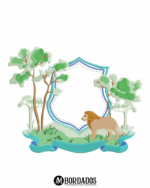 Matriz de Bordado Moldura Safari Leão