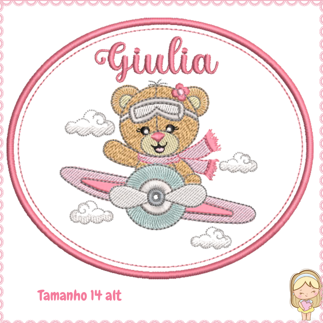 2026 loja bazar Matriz de Bordado Ursinha Aviadora Giulia - Imagem 1