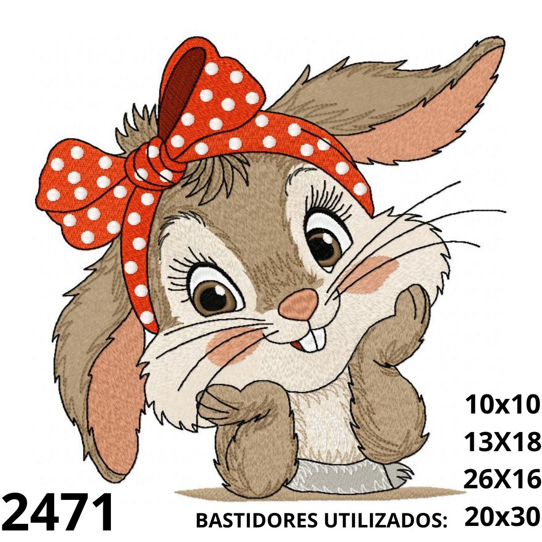 20x20 Matriz de bordado doce coelhinha - Imagem 1