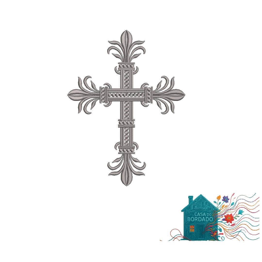 6 Matriz de Bordado Cruz Flor de Lis - Imagem 1