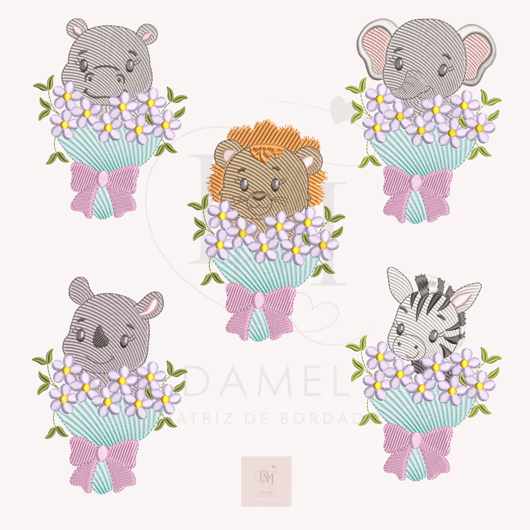 Coleção Bouquet Sáfari Coleção Matrizes para Bordado Safári Bouquet em Flor - Image 1