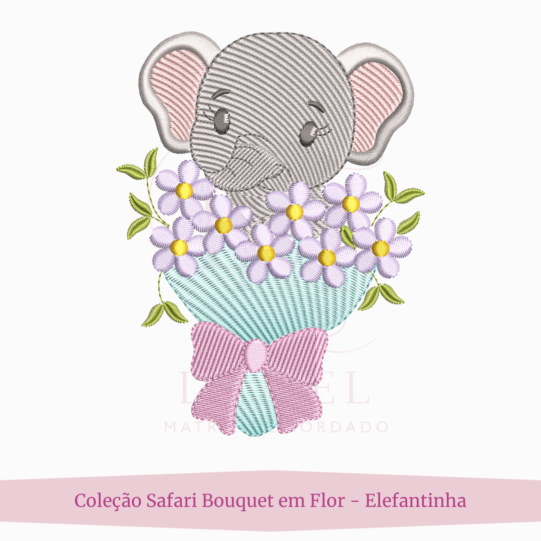 CΓ³pia de CΓ³pia de coleΓ§ao safari bouquet elefantinha Matriz de Bordado SafΓ‘ri Bouquet Elefantinha (Pontos Leves) - Image 1
