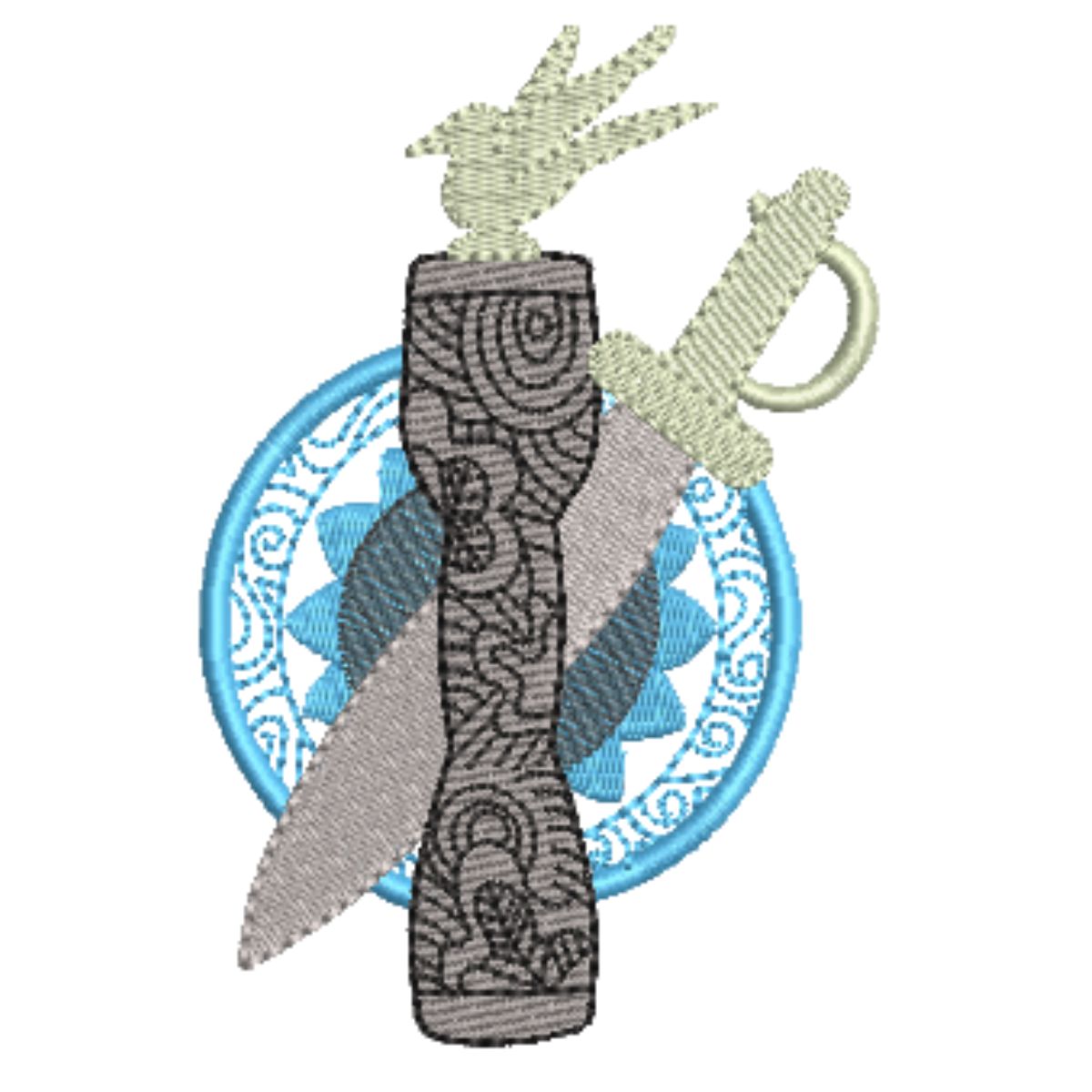 DIVIDIDO EM 4 PARTES (5) Matriz de Bordado Orixá Oxaguian Cód 01366 - Imagem 1