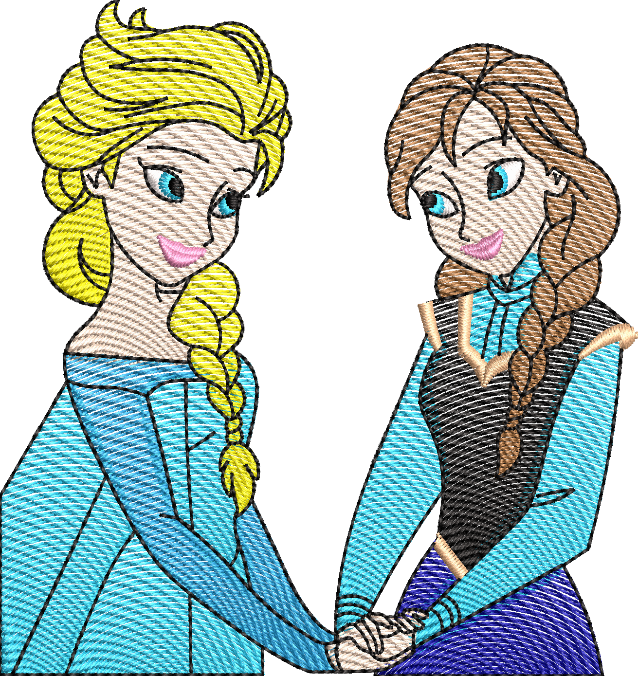Elsa e Anna Matriz de Bordado - Elsa e Anna Frozen - Imagem 1