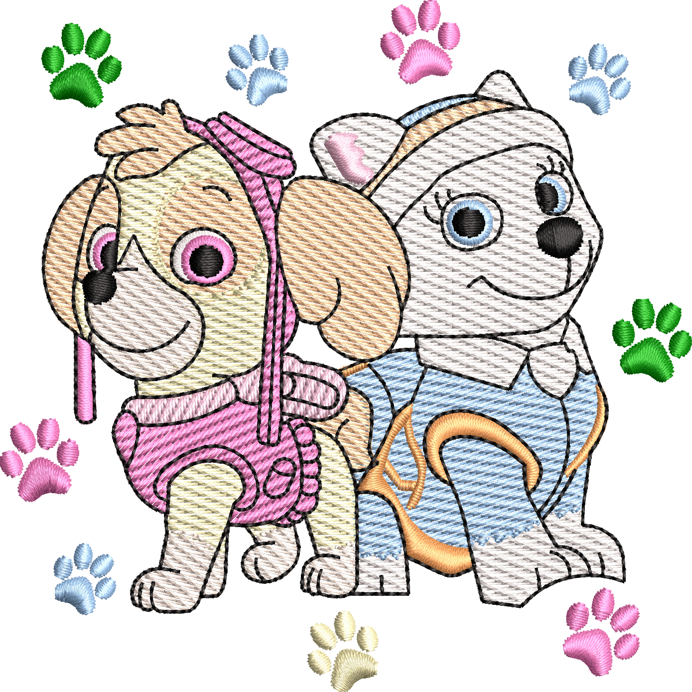 Patrulha Canina Skye e Everest Matriz de Bordado- Patrulha Canina Skye e Everest - Image 1