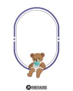 Matriz de Bordado Moldura Oval Ursinho Baby