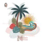 Matriz de Bordado - Verão Coqueiro Praia Mar e Sol