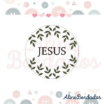 Matriz de Bordado Para Quadro Bastidor Jesus Floral