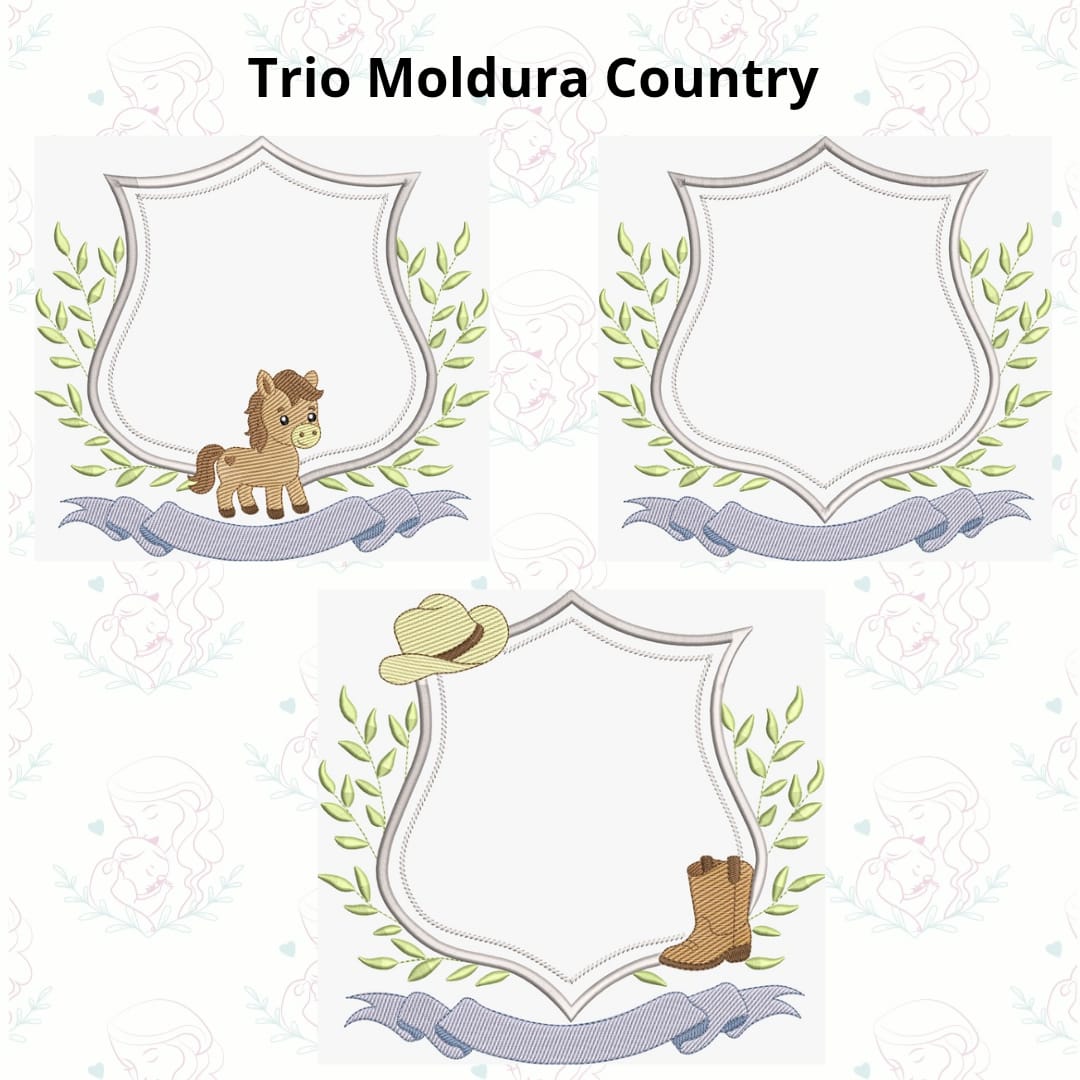 capa Matrizes de bordado trio moldura country - Image 1