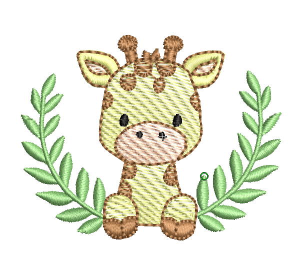 girafinha ramo Matriz de bordado girafa ramo - Imagem 1