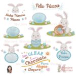 Matrizes de Bordado - Coleção Feliz Páscoa Azul Rosa - Imagem 2