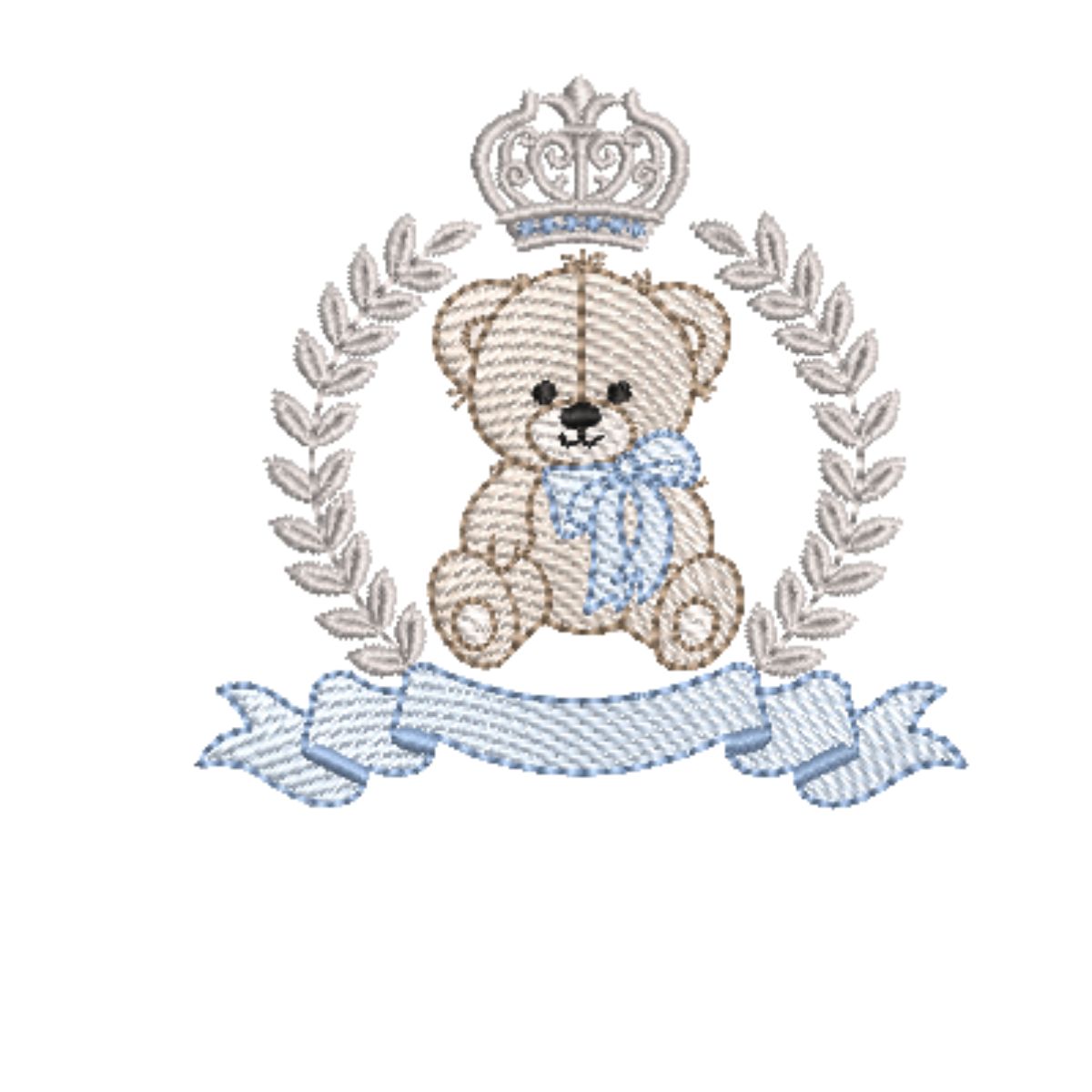 DIVIDIDO EM 4 PARTES (2) Matriz de Bordado Moldura com Ursinho (rippled) Cรณd 01398 - Imagem 1