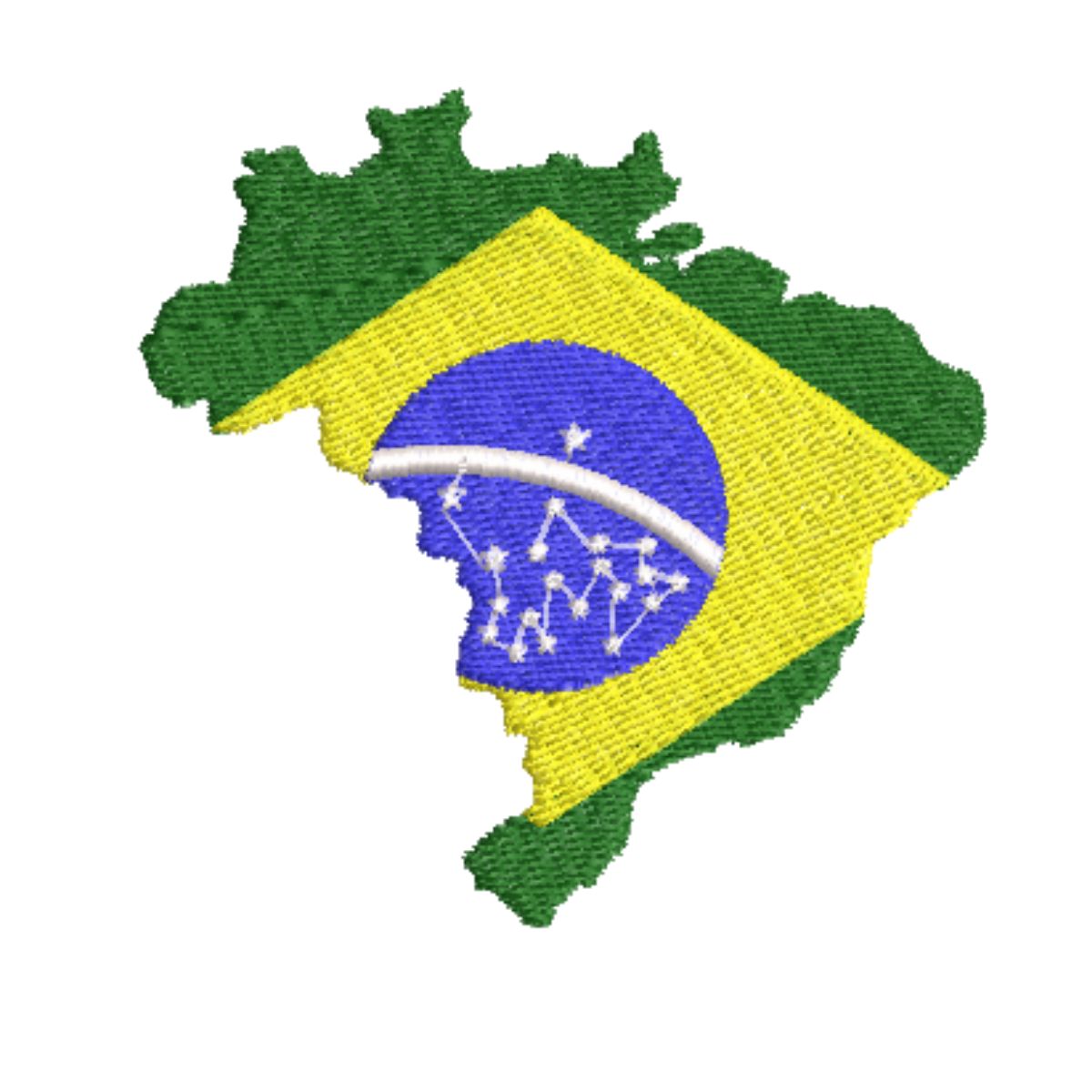 DIVIDIDO EM 4 PARTES (8) Matriz de Bordado Bandeira Mapa do Brasil Cód 01390 - Imagem 1
