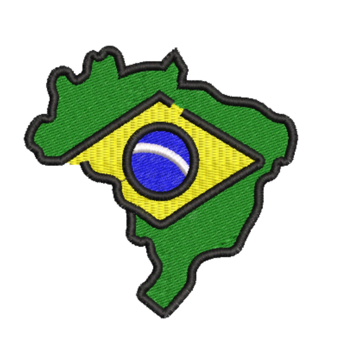 DIVIDIDO EM 4 PARTES (9) Matriz de Bordado Bandeira Mapa do Brasil Cód 01391 - Imagem 1