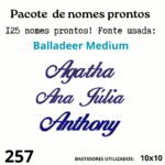 Matriz de bordado Pacote com 125 nomes prontos!