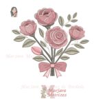 Matriz de Bordado - Buquê de rosas com Laço