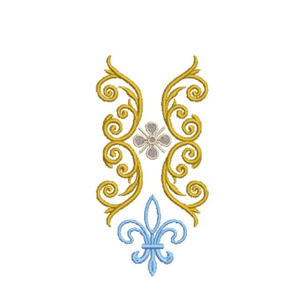 Matriz de Bordado Arabesco com Cruz e Flor de Liz Cód 01420