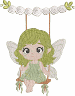 Matriz de bordado Fadas no balanço - Imagem 3