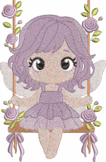 Matriz de bordado Fadas no balanço - Imagem 5