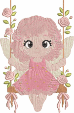 Matriz de bordado Fadas no balanço - Imagem 2