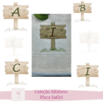 Coleção Alfabeto Matriz de Bordado Placa Safári (Pontos Leves)
