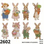 Matriz de bordado ,combo 8 coelhinhos de pascoa 2026