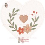 Matriz de Bordado - Duo Moldura Floral Coração