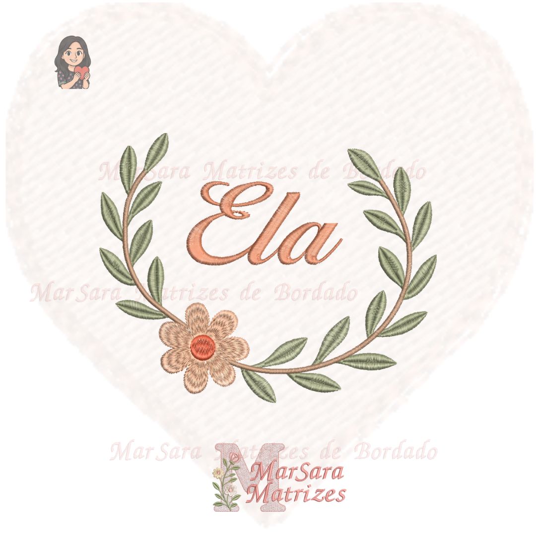 Matriz Moldura Floral Ela Matriz de Bordado - Duo Moldura Floral Ela - Image 1