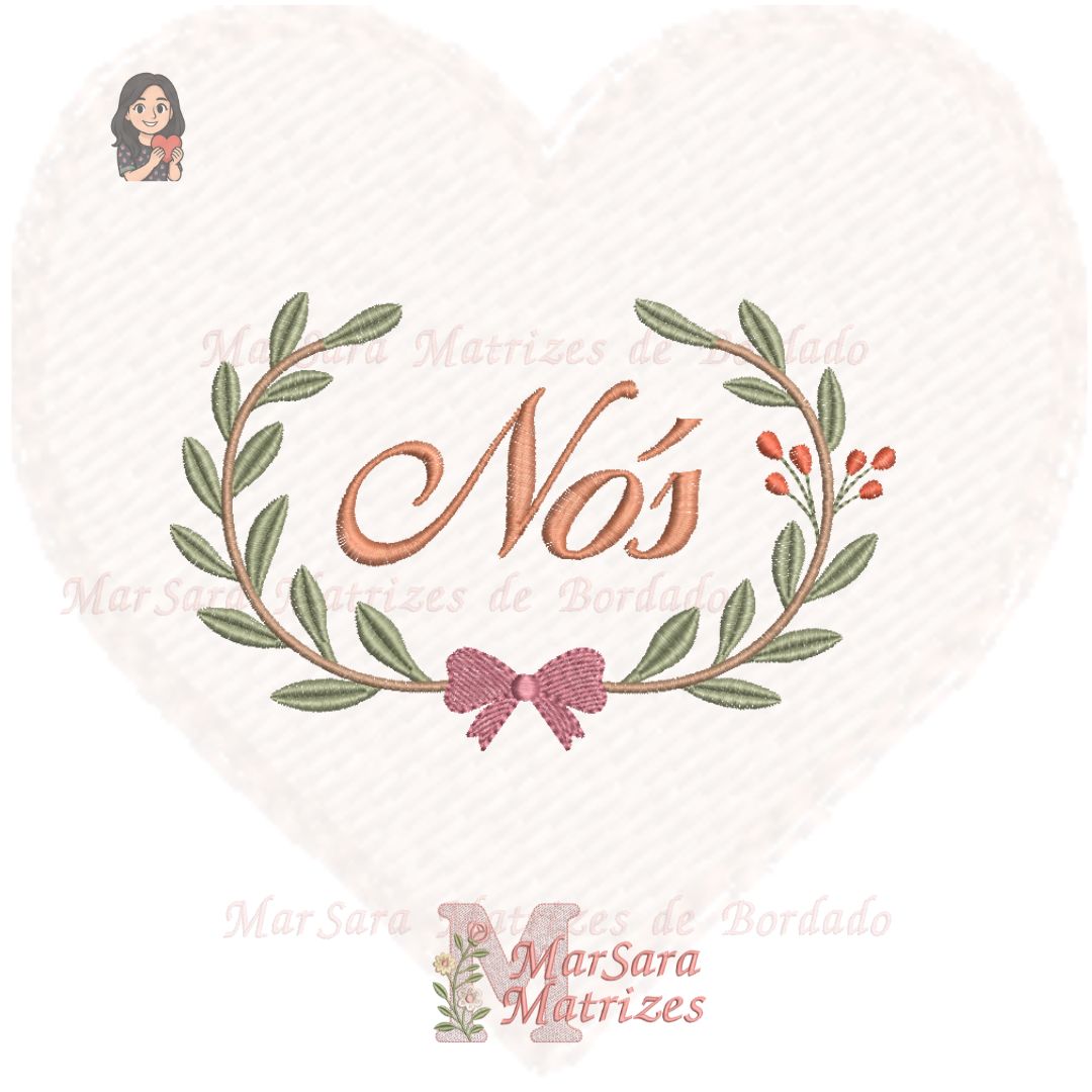 Matriz Moldura Floral Nós Matriz de Bordado - Duo Moldura Floral Nós - Image 1