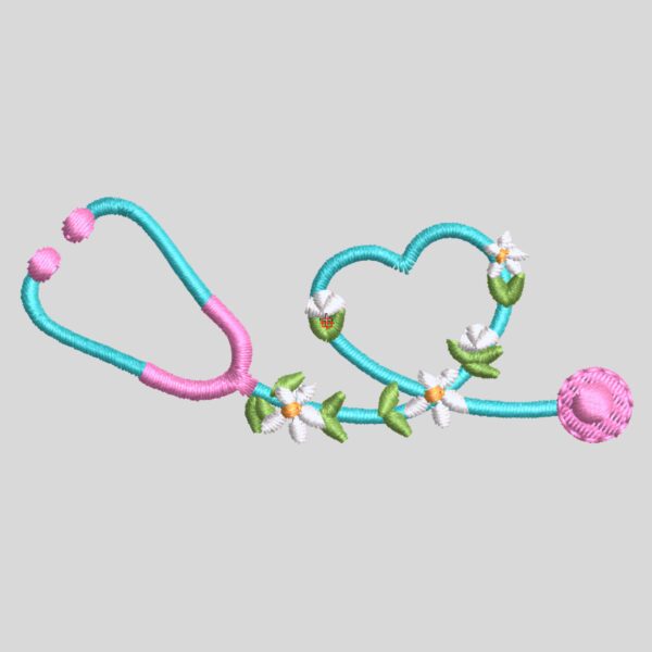Matriz de Bordado Estetoscópio floral