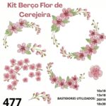 Matriz de bordado kit berΓ§o flor de cerejeiras
